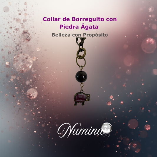 Collar de Borreguito con Piedra Ágata