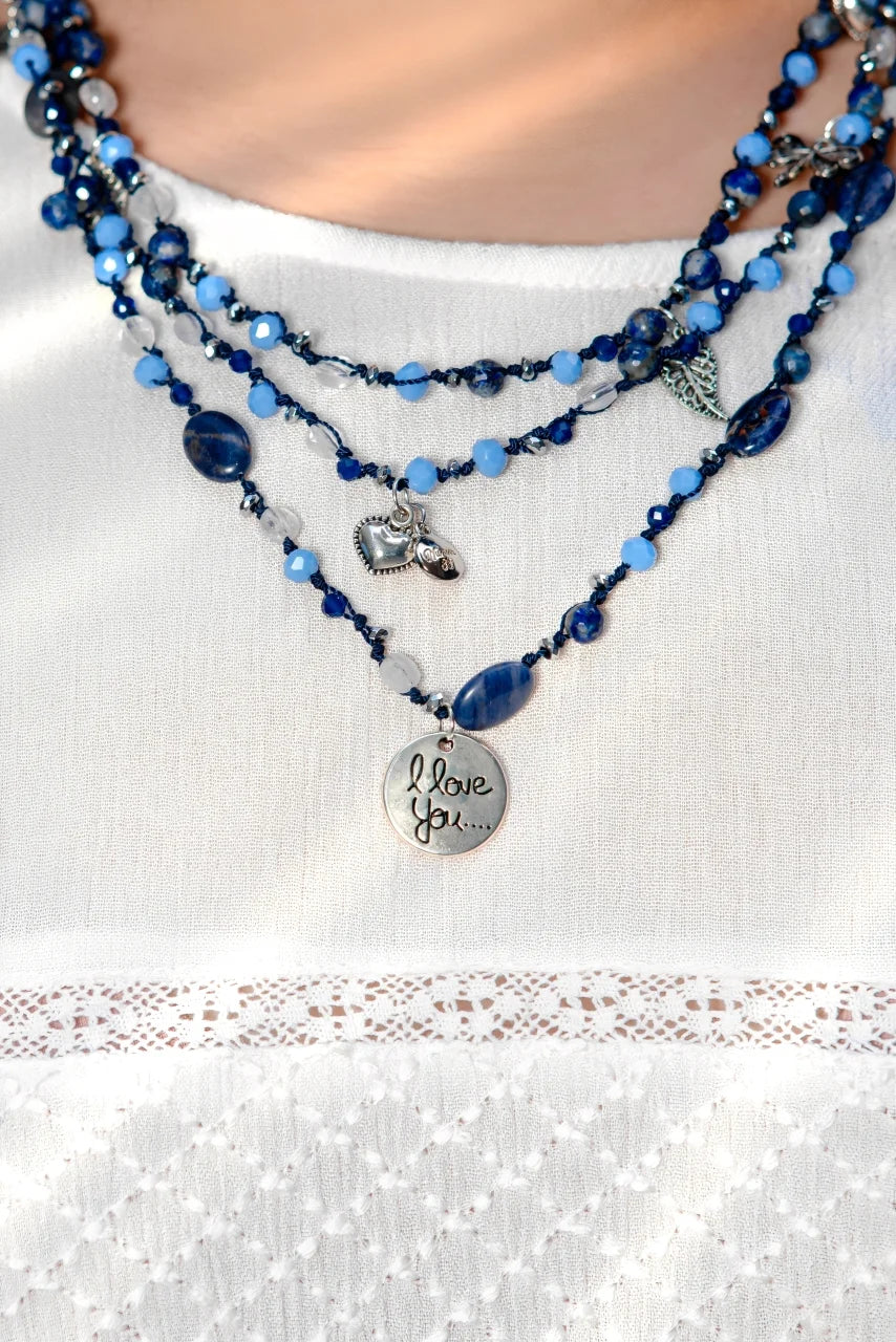 Collar Trío Místico Azul