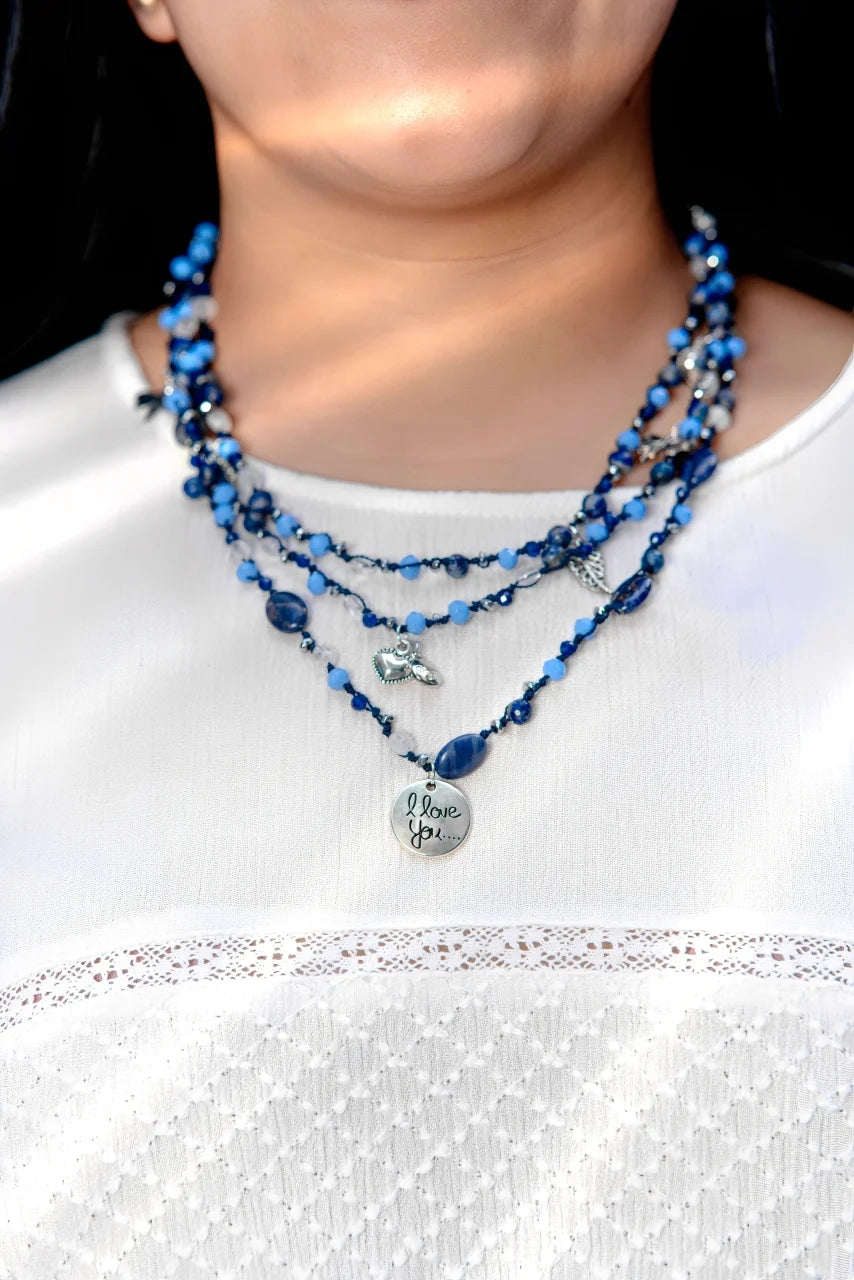 Collar Trío Místico Azul