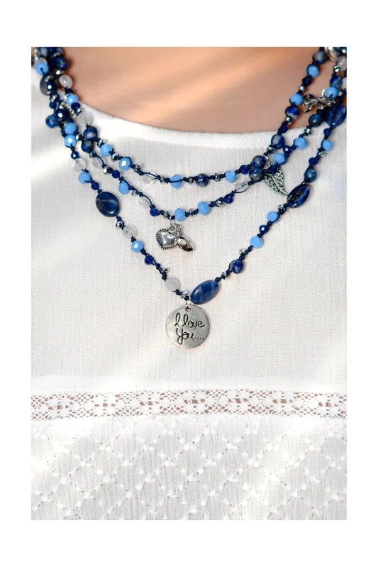 Collar Trío Místico Azul