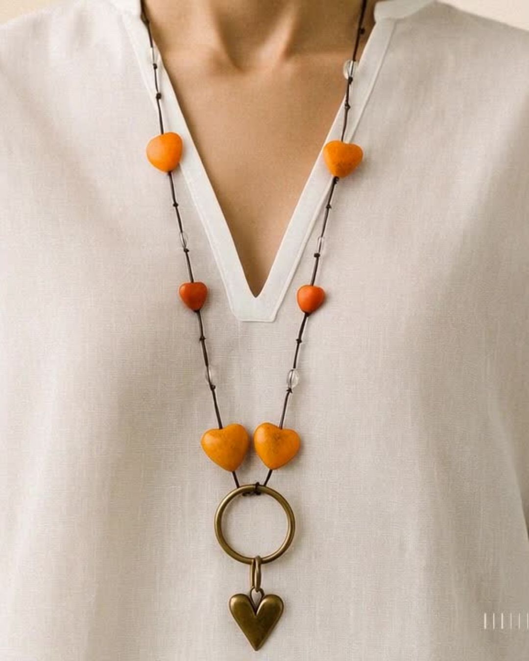 Collar Corazón Naranja