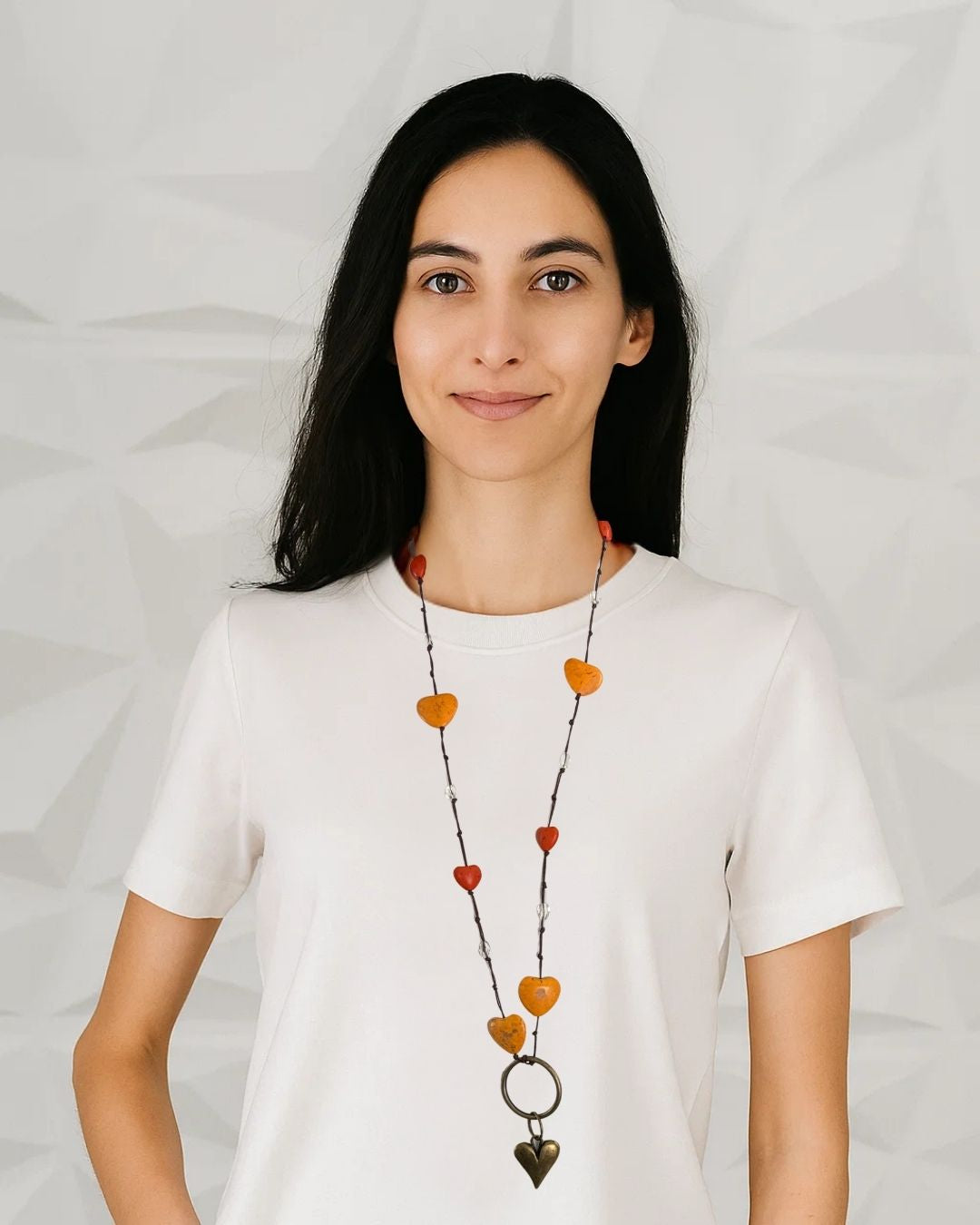 Collar Corazón Naranja