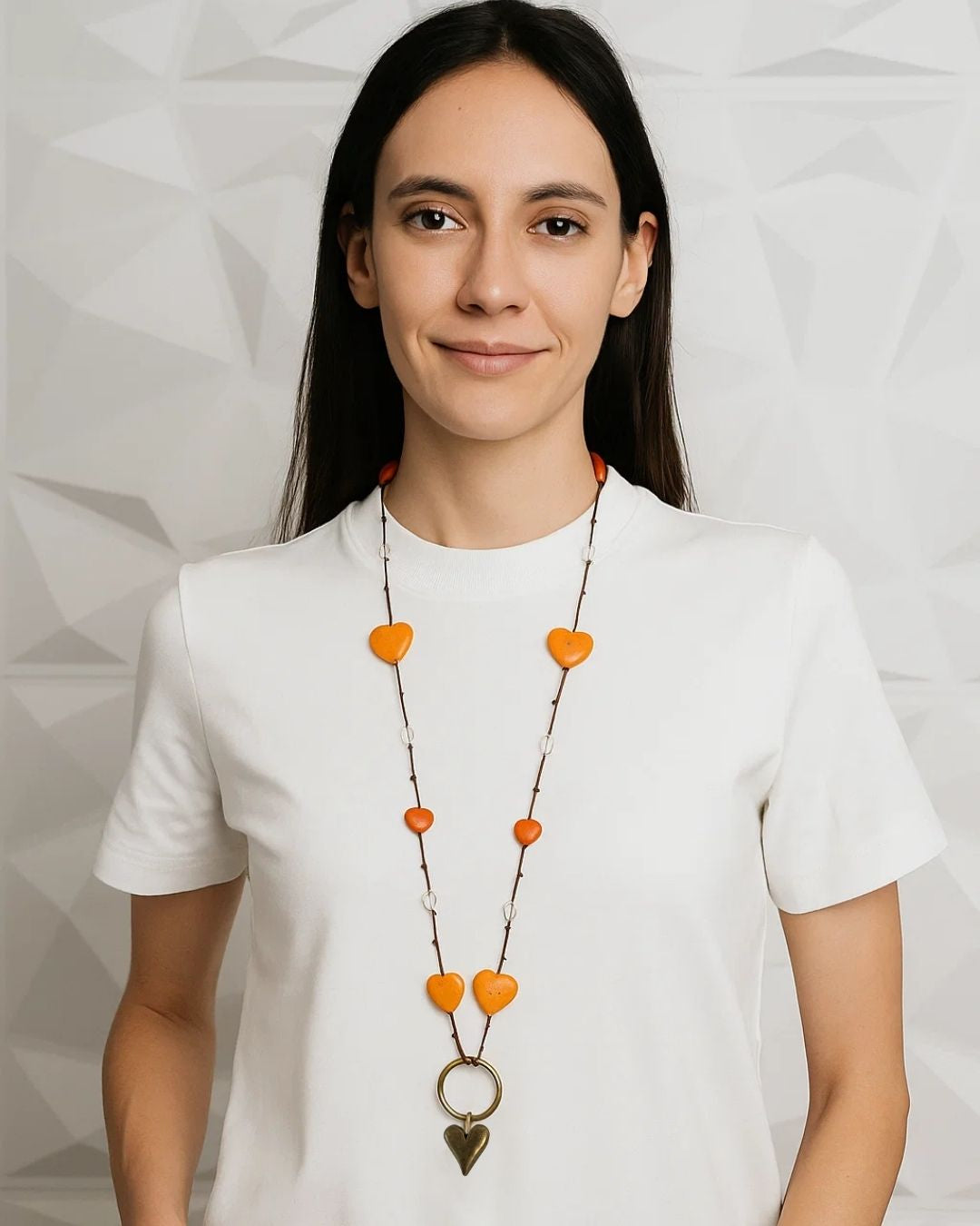 Collar Corazón Naranja